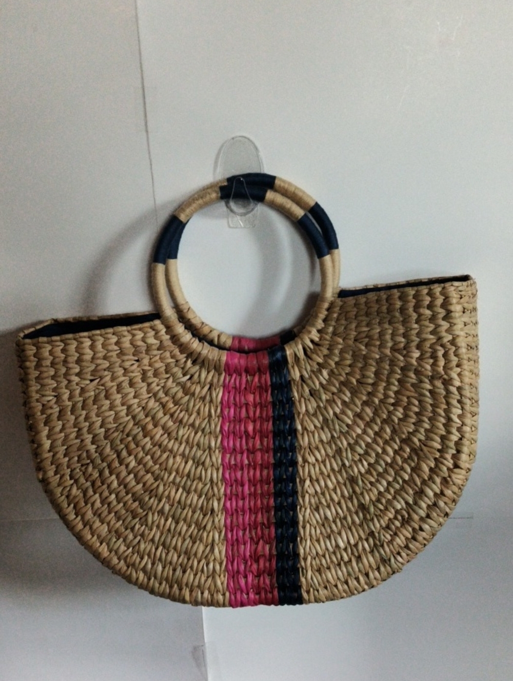 Boden Woven Large Straw Cleopatra Oval Bag With Circular Handle